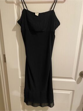 Studio Y Black Pleated Slip Dress